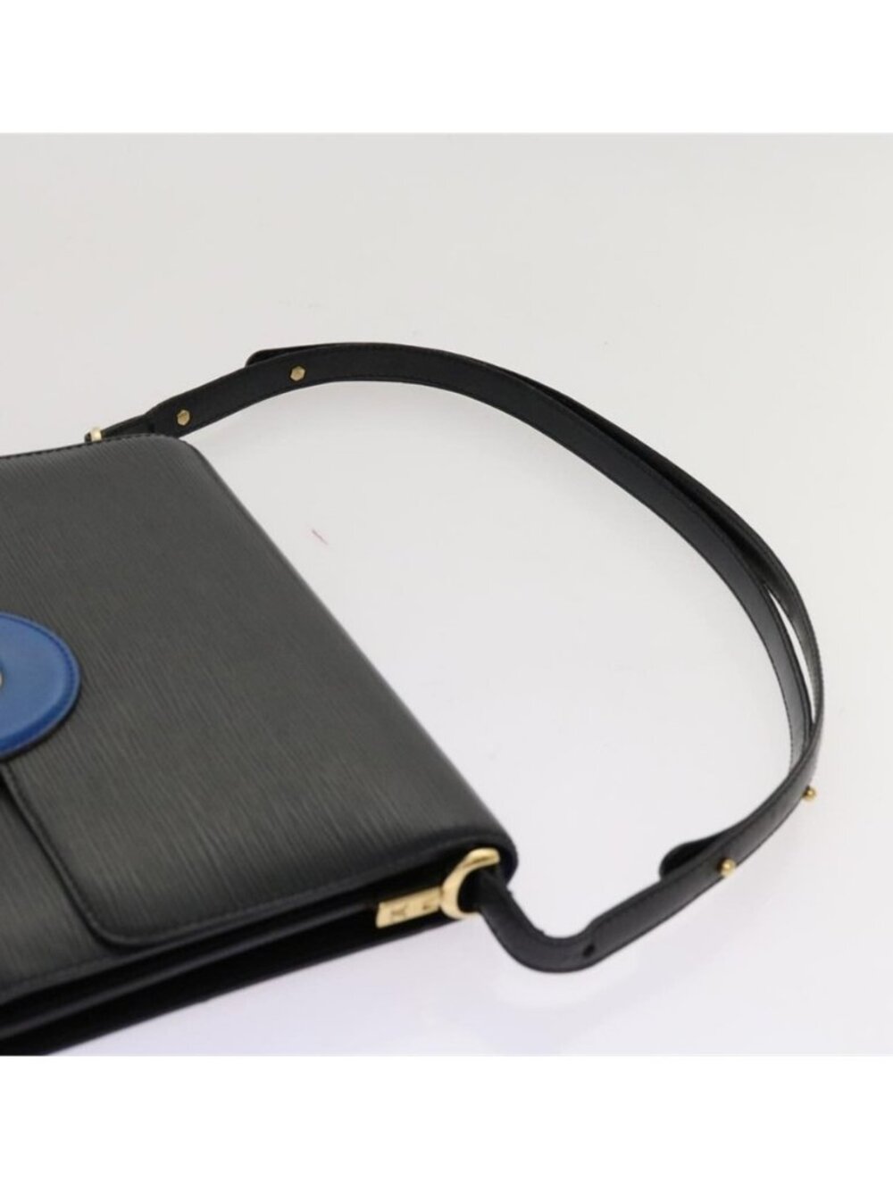 Authentic LOUIS VUITTON Epi Bicolor Free Run Shoulder Bag Black Blue M52415 LV - Picture 11 of 16